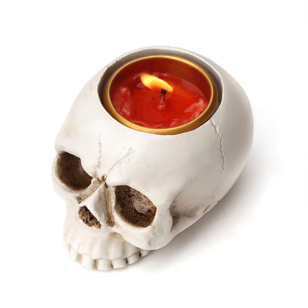 Resin Skull Candle Holder