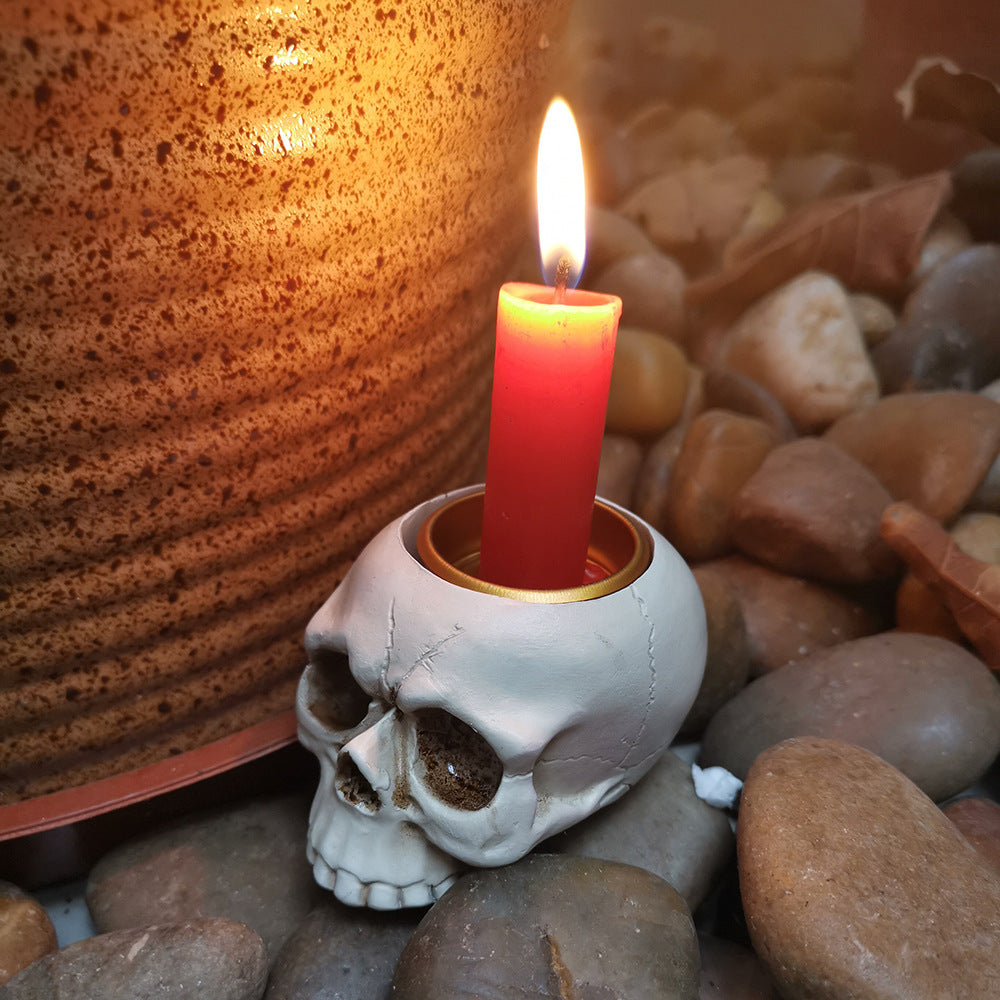 Resin Skull Candle Holder