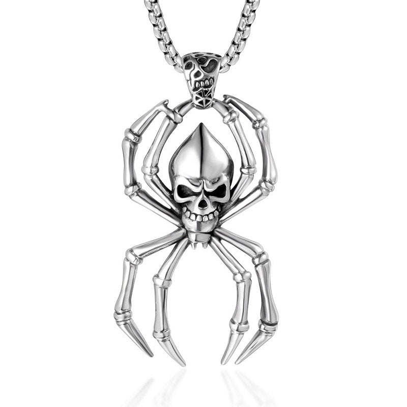 Spider Skull Titanium Steel Pendant without Chain