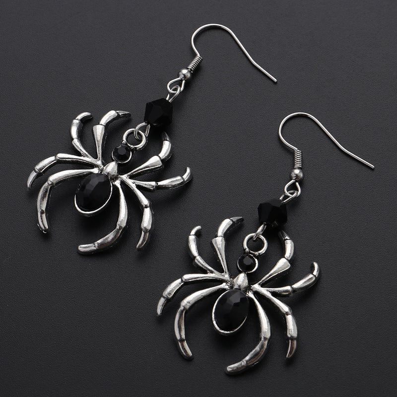 Dark Art Gothic Beautiful Style Black Spider Earrings Design Sense Punk