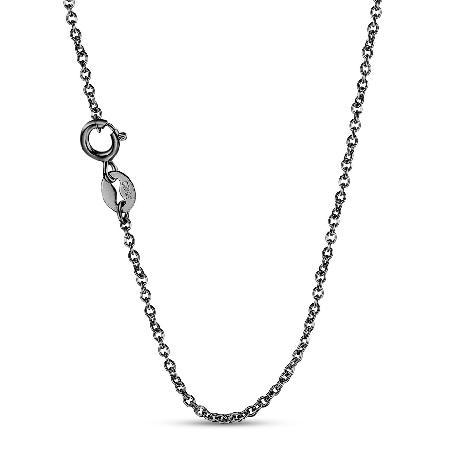 Simple Black Moon Cat Girl Fashion Versatile S925 Sterling Silver Zirconium Necklace