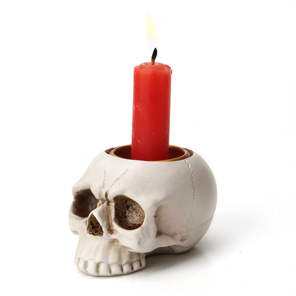 Resin Skull Candle Holder