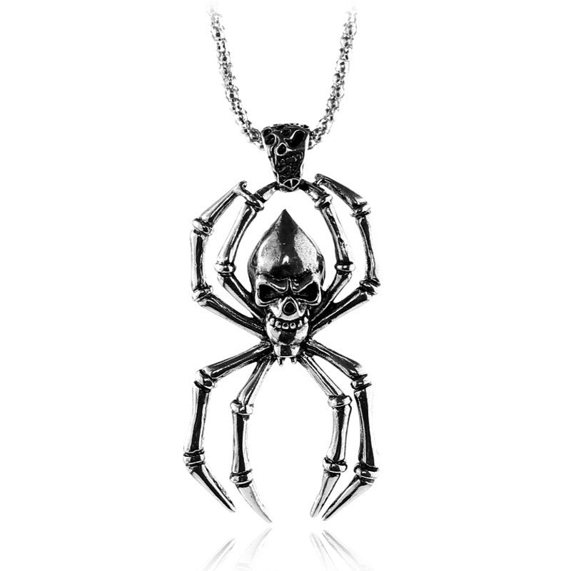 Halloween Jewelry Vintage Spider Diamond Drop-shaped Necklace Pendant