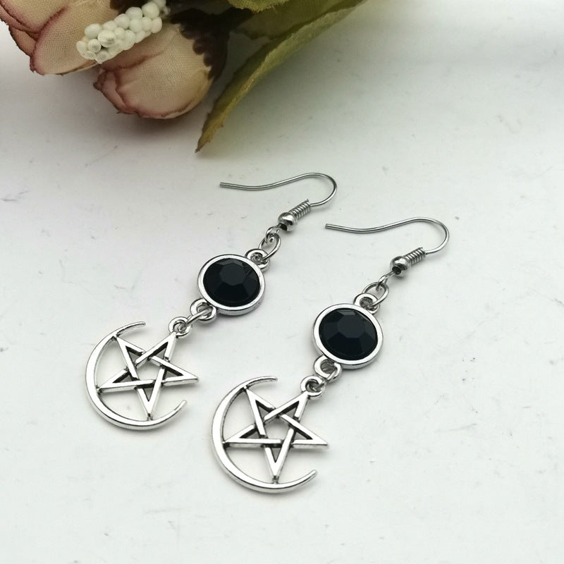 Moon Pentagram Earrings