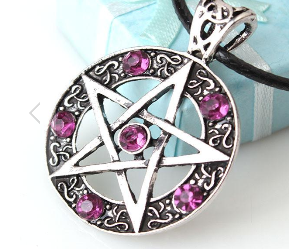 Pentagram with stones necklace