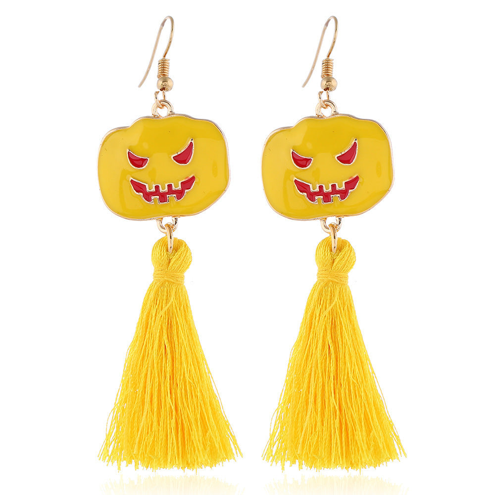 Skull Spider Pumpkin Earrings