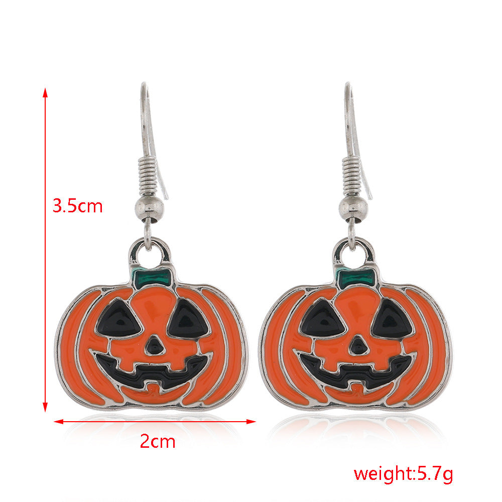 Skull Spider Pumpkin Earrings