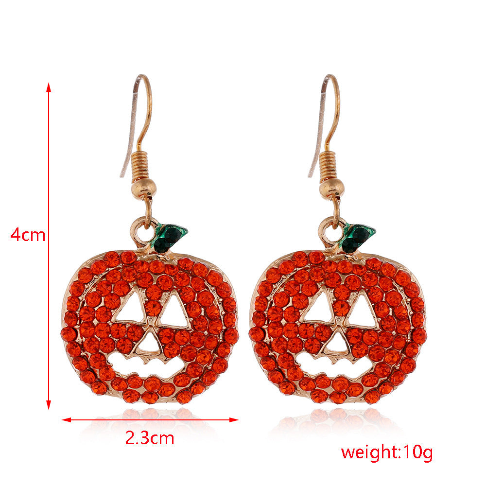 Skull Spider Pumpkin Earrings