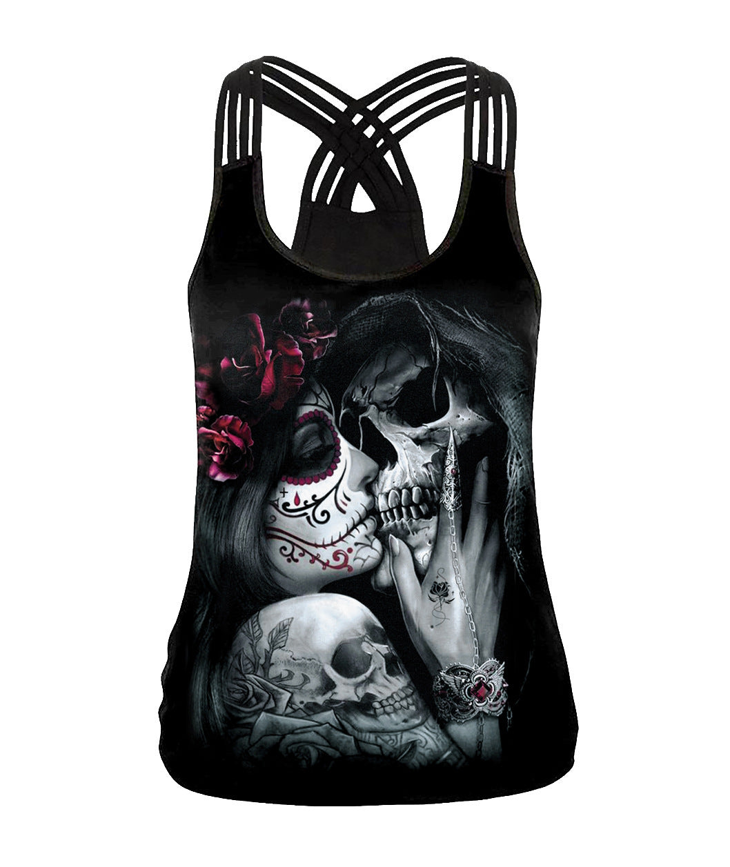 Halloween Women's 3D Horror Skeleton Undershirt