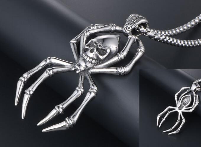 Spider Skull Titanium Steel Pendant without Chain