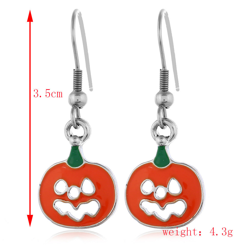 Skull Spider Pumpkin Earrings