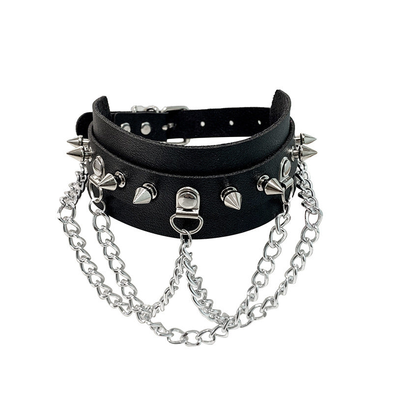 Gothic Exaggerated PU Leather Collar