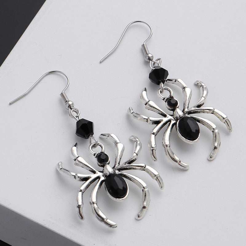 Dark Art Gothic Beautiful Style Black Spider Earrings Design Sense Punk