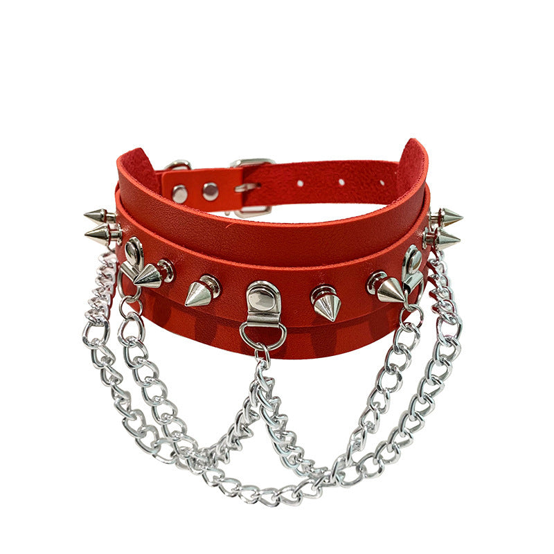 Gothic Exaggerated PU Leather Collar