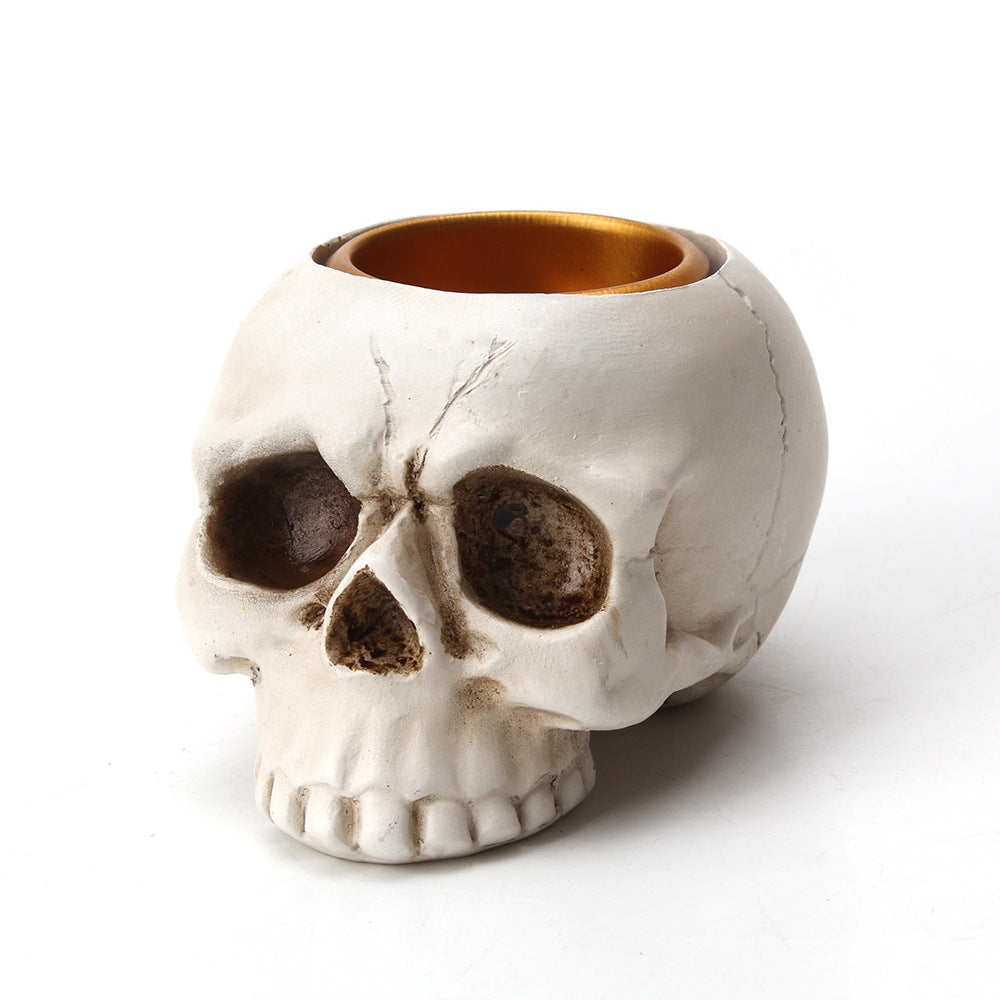 Resin Skull Candle Holder