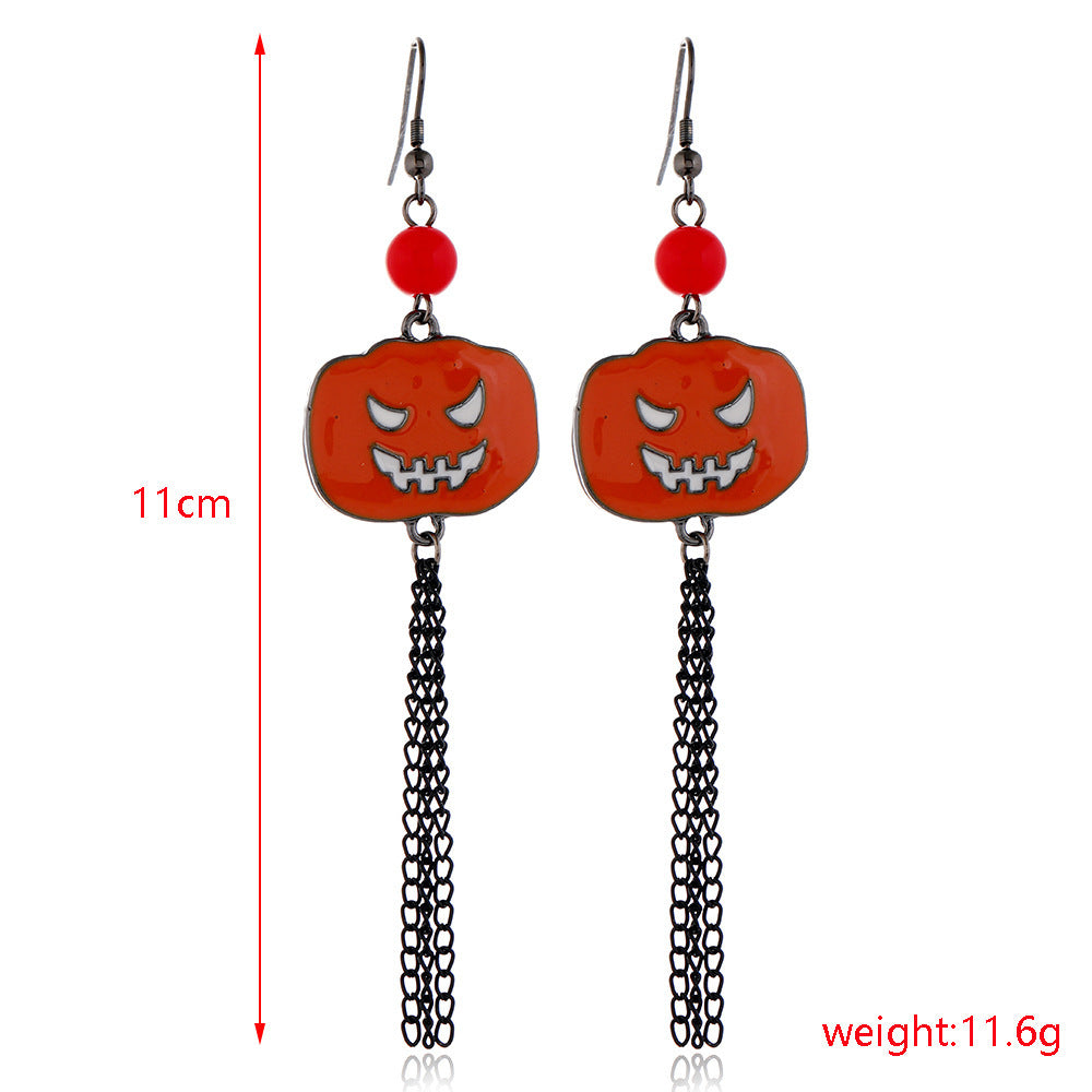 Skull Spider Pumpkin Earrings