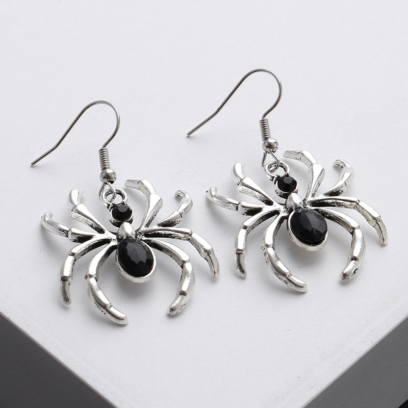 Dark Art Gothic Beautiful Style Black Spider Earrings Design Sense Punk