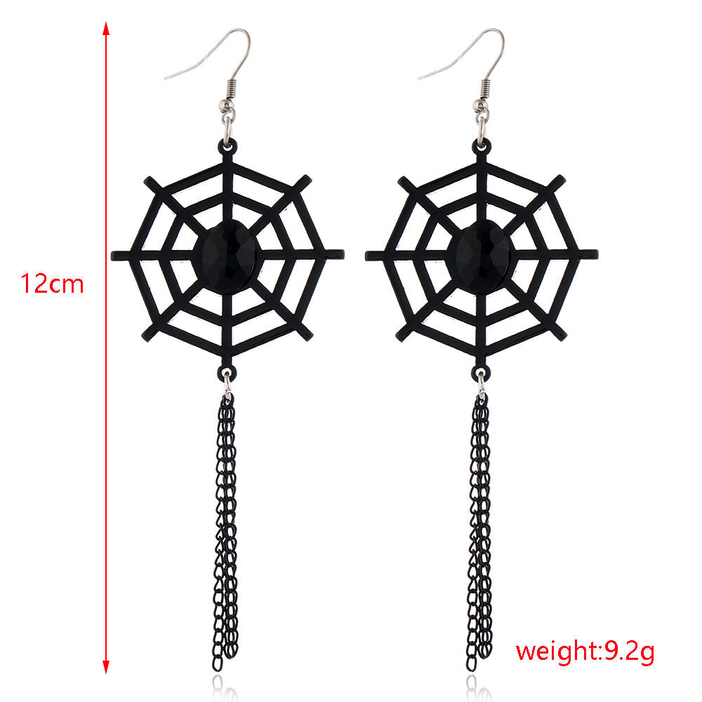 Skull Spider Pumpkin Earrings