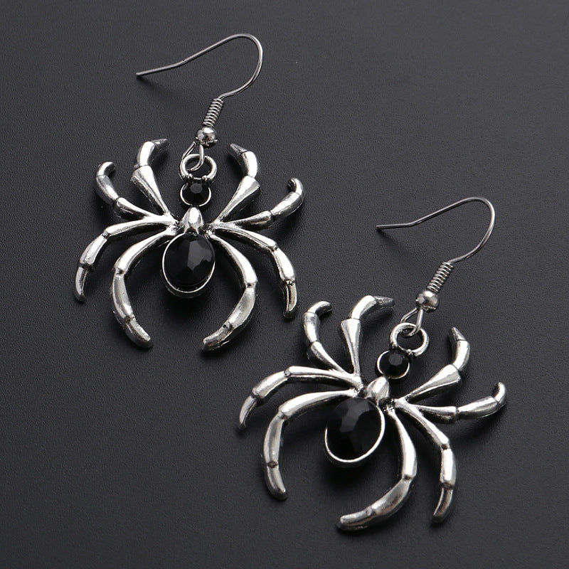 Dark Art Gothic Beautiful Style Black Spider Earrings Design Sense Punk