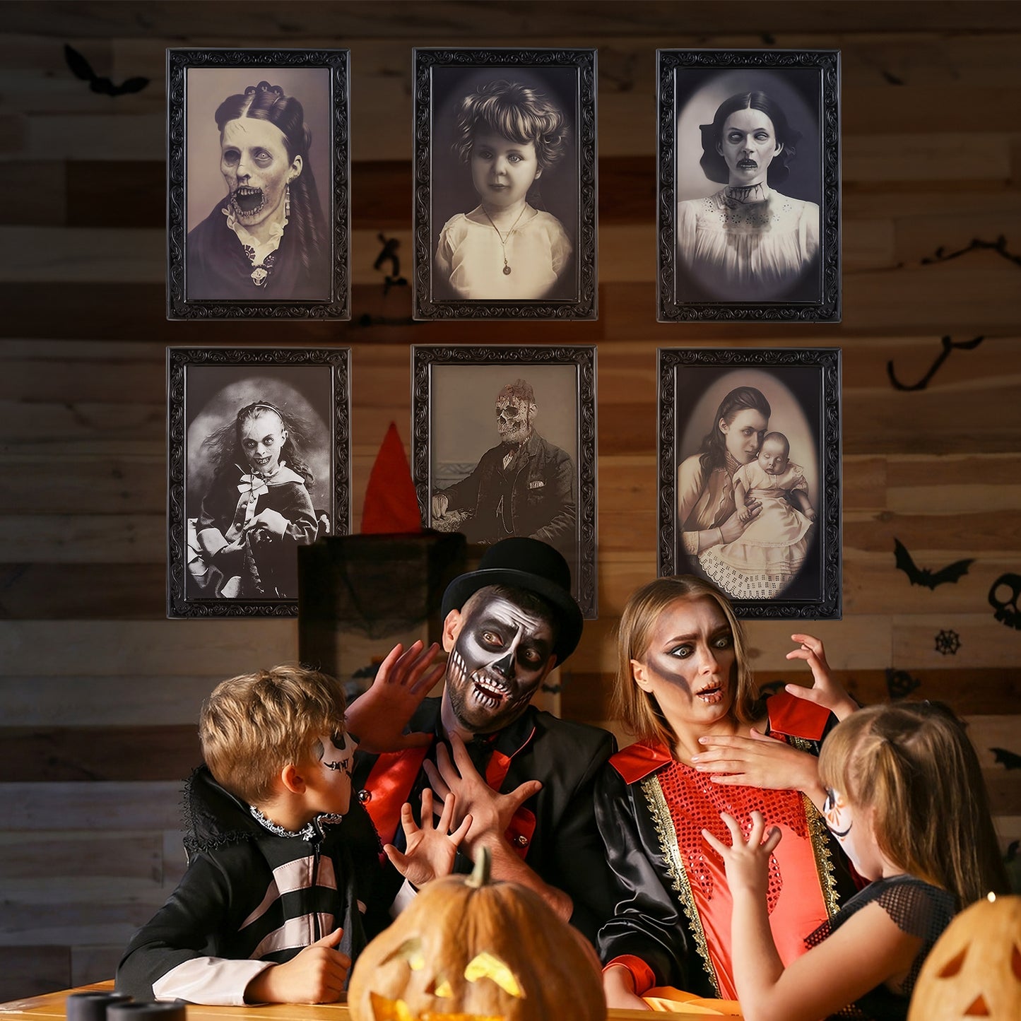 3-D Changing Face Moving Pictures with Frames - Halloween Decor