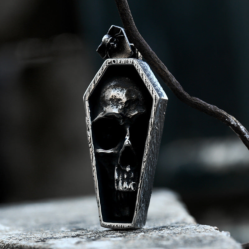 Punk Vampire Coffin Pendant Stainless Steel