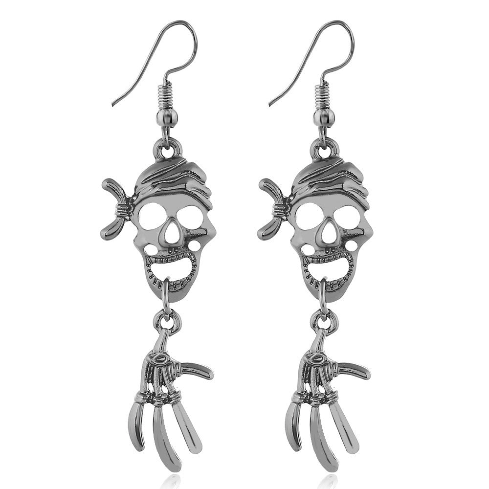 Skull Spider Pumpkin Earrings