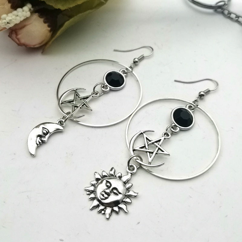 Moon Pentagram Earrings